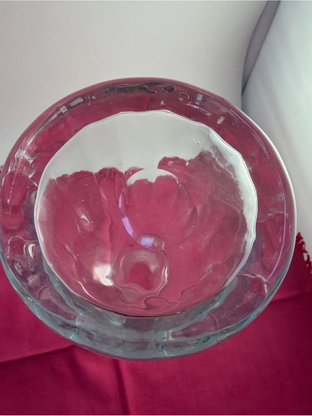 Vintage Hand Blown Bell Shaped Decanter Crystal with Stopper